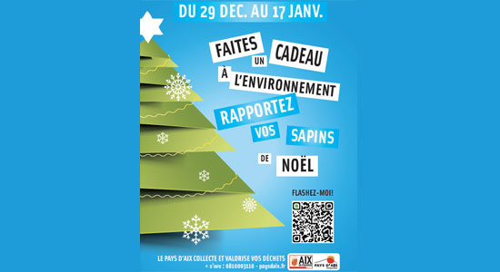 Recyclage sapins de Noel - Aix en Provence