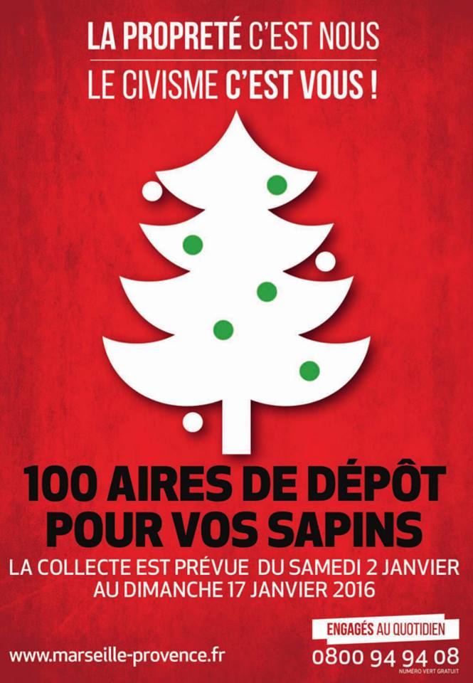 Recyclage sapins de Noel Marseille