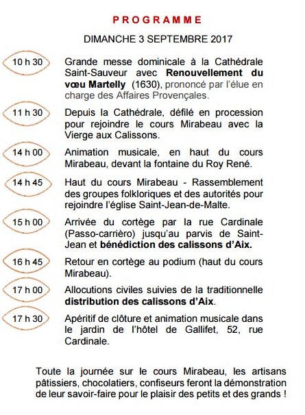 Programme 22e édition Calisson Aix en Provence
