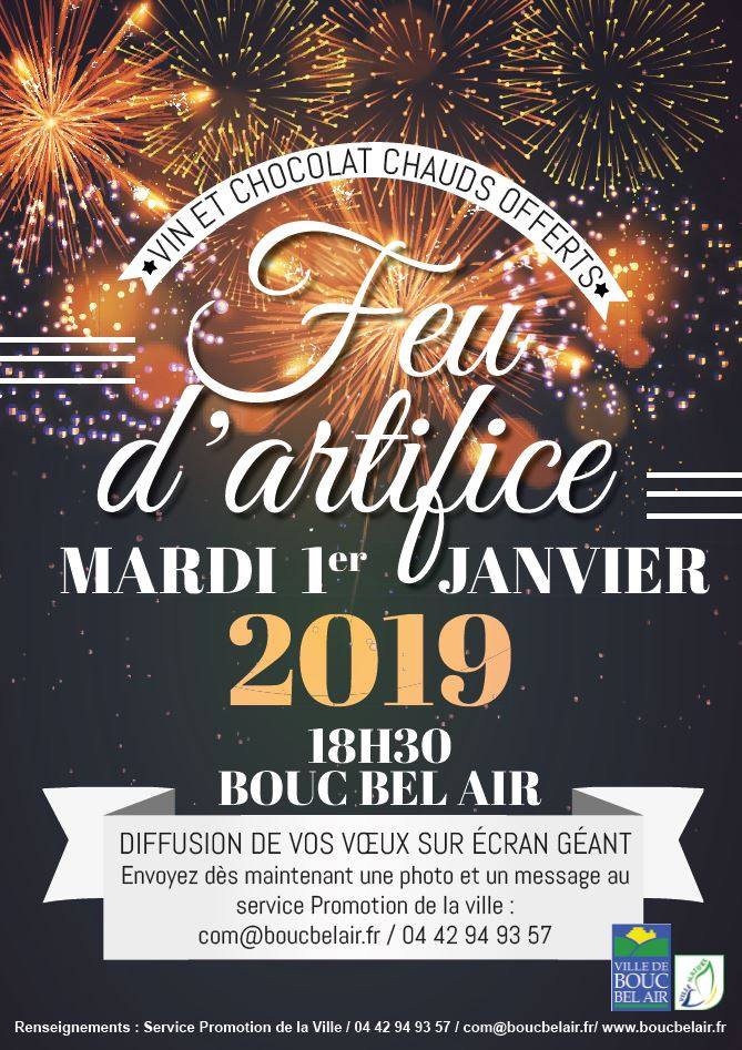 Feu d'artifice du nouvel an 2019 Bouc Bel air -