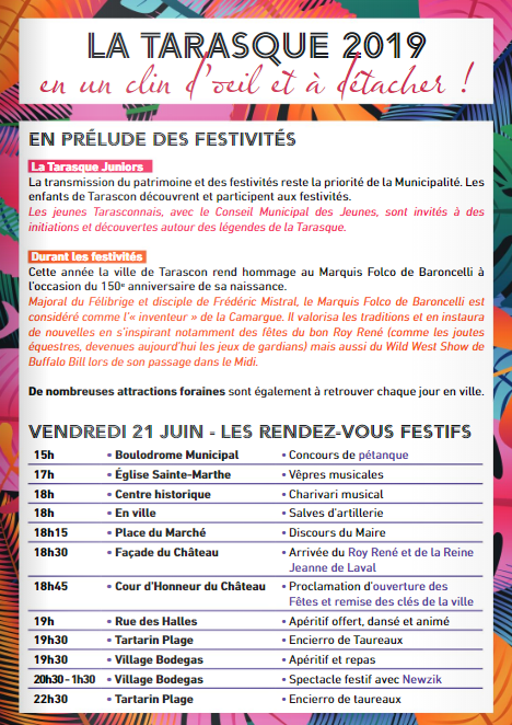 Les Fetes de la Tarasque le programme 1