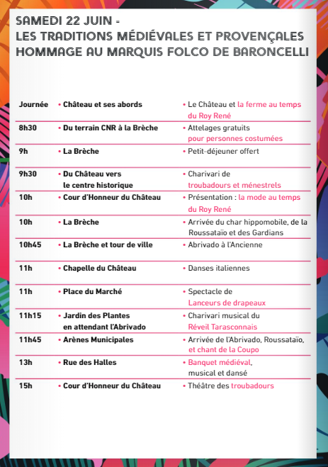 Les Fetes de la Tarasque le programme 2